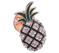 Healeved Pineapple Shape Zircon Inlaid Brooch in Golden Colour, Copper and Zircon Material, Delicate Fine Workmanship Breastpin for Men and Women, for Arts Craft Project Making and Skirts