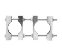 Healeved Pipe to Pipe Clamp - M6 Mast to Mast Clamp Bracket - Adjustable Bolt Saddle Block Pole Coupling Hardware for TV Antenna Support - Antenna Installation Hardware