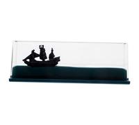 Healeved Pirate Ship Fluid Drift Bottle Desktop Ornament Birthday Gift for Boyfriend Women Unsinkable Cruise Ship Model in Black Pearl Packaging Home Decor