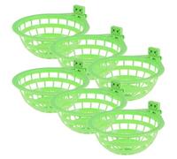 Healeved Plastic Bird Nest Bowls in Green 6pcs Easy to Install Hanging Cage Nesting Box for Breeding and Providing a Resting Place for Small Parrots and Birds Fixed on Cage