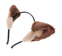 Healeved Plush Wolf Ear Headband Animal Hair Accessory for Halloween Cosplay Party Cute Fun Prop for Teen Girls and Women