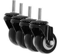 Healeved Pneumatic Twin Wheel Casters M8 Threaded Stem for Wire Shelving 4pcs 2-inch with Brake Pu and Steel Material and Medium-sized Mechanical Equipment Heavy Duty Office Furniture