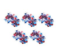 Healeved Pom Pom Hair Clips for Lightweight Comfortable Pet Material 10pcs July 4th Patriotic Star round Shapes for Independence Day Holiday Accessories