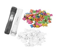 Healeved Portable Binding Push Dispenser Mini Paper Refillable Clip with Compact Clip Design, Plastic and Metal Material, Easy to Use Mechanism for Organizing Papers Sheet Music