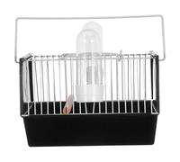Healeved Portable Black Plastic Bird Transport Cage with Handle for Parrots and Other Animals, Lightweight Handheld Parrot Carrier Cage for Outdoor Use, Fine Workmanship and Sturdy Material