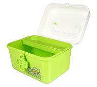 Healeved Portable Double-Layer Medicine Box 21X16.5X15Cm Green, Multi-Function - Storage Organizer for Home Medical Supplies