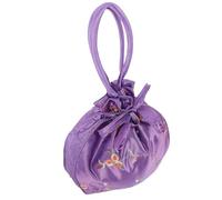 Healeved Portable Drawstring Handbag with Embroidered Design for Women Small Ethnic Style Purse for Travel Party and Daily Use Chic Handheld Purse with Handle Multipurpose Phone and Coin