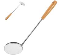 Healeved Portable Frying Spoon Stainless Steel Spoon 12.5x3.8x2.5inch Stainless Steel Kitchen Helper with Ergonomic Covered Handle Simple Design Kitchen Cooking Utensil for Use Random Style