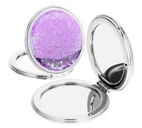 Healeved Portable Makeup Mirror 2 Pack Foldable Compact Travel Mirror Dual-Sided Magnifying Small Handheld Pocket Mirrors for on-the-Go Beauty Care