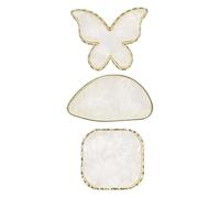 Healeved Portable Nail Art Ring Palette for Mixing Colors 3pcs Made of Sturdy Abs Material with Golden Finish for Nail DIY Work and Professional Manicure People