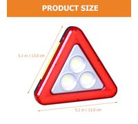 Healeved Portable Red LED Triangle Warning Sign for Tractors and Work Vehicles, Reflective Plastic Safety Triangle with 3 X Aa Battery Power Supply, for Waiting for Roadside Assistance