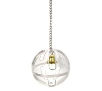 Healeved Portable Silver Acrylic Bird Foraging Ball Feeder for Conure and Parrot, Safe Design Prevents Negative Behaviour, for Play Gym and Cage Use