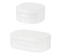 Healeved Portable Soap Box with Lid, Large Small Frosted Pp Soap Holder Set with Absorbent Sponge, Travel-friendly Bathroom Storage Accessory for Home and Outdoor Use