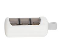 Healeved Portable Three Grid Plastic Pill Box Organizer with Impact Resistance and Large Capacity Storage for Travel and Daily Medicine Storage in White