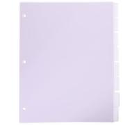 Healeved PP Plastic Dividers for Ring Binder Notebooks - 8Pcs Lavender Matte A4 Loose-Leaf Page Markers Practical Organising Function for Time Planning and Note-Taking