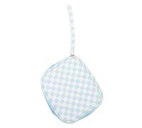 Healeved Practical Period Pouch Sanitary Napkin Bag Fashion Checkerboard Pattern Zipper Closure Easy