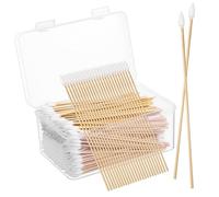 Healeved Precision Pointed Tip Cotton Swabs 500pcs Long Cotton Sticks for Makeup Removal and Electronics Cleaning Suitable for Eye Makeup and Nail Care