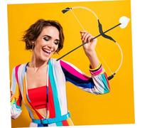 Healeved Primitive Tribal Arrow and Bow Set Lightweight Handheld Cosplay Prop for Party Costume Role Play and Halloween Stage Performance Supplies