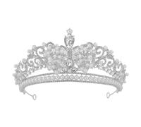 Healeved Princess Crown Hair Accessories for Women Elegant Tiara Rhinestone Elements Bridal Headdress for Wedding Birthday Festival