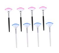 Healeved Professional Beauty Tool 8pcs Long Handle Fan Shape Mask Brush Soft Gentle Bristles White/black