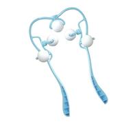 Healeved Professional Manual Cervical Massager Roller with 5 Balls for Neck Pain and Muscle Stiffness, Portable Sky-Blue Vertebra Massage Tool for Adults and Relaxation