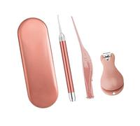 Healeved Professional Stainless Steel Nail Clipper Set Rose Gold Nail Care Kit with Eyebrow Clip and File for Easy Grooming and Manicure for Adults and Boy Girl