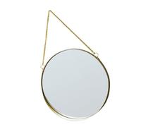 Healeved Punch-free Wall Mirror Hanging Cosmetic Mirror round Metal Decorative Design Wear Resistant Does Not Fade Bathroom Vanity Dressing Table