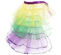 Healeved Rainbow Tail Layered Tulle Dancing Bustle Skirt for Women, Comfortable Gauze Material, One Size Fits Most, Chic Style for Stage Performance and Festivals