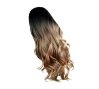 Healeved Realistic Curly Wig Gradient Color for Women Synthetic Lace Front Hairpiece for Cosplay and Daily Use Heat-resistant Natural Look Brown