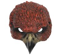 Healeved Realistic Eagle Mask for Adults with Adjustable Elastic Band and Comfortable Fit, Brown Pu Half Face Animal Mask for Halloween Cosplay and Masquerade Parties