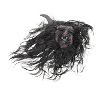 Healeved Realistic Halloween Ox Mask with Wig Horns Creepy Buffalo Headgear for Haunted Houses Detailed Latex Bull Costume Accessory for Men Horror Parties and Cosplay