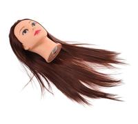 Healeved Realistic Mannequin Head for Hairdressing Training with Heat Styling Capability, Brown High Temperature Fiber and Silicone Material, for Hairdressing Schools and Beauty Salons