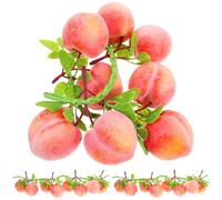 Healeved Realistic Plastic Peach String 3Pcs Artificial Fruit for Home Kitchen Party Decoration