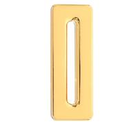 Healeved Rectangle Bathroom Sink Overflow Trim Cover Zinc Alloy Decorative Overflow Cap Elegant Golden Finish Resists Clogging Protects Wash Basin Suitable for Hotels Public Restrooms
