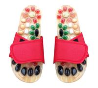 Healeved Red Cobblestone and Pu Eva Material Massage Slippers for Foot Health with Precise Foot Sole Massage Size 41-42, for Family and Friends Relaxation