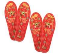 Healeved Red Seven-Star Shock Absorbing Insoles 2 Pairs Size 37-38, Soft Breathable Athletic Shoe Inserts for Women and Men, Sweat Absorbing Comfort Insoles for Running Sneakers