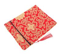 Healeved Red Silk Fabric Book Bag Bible Cover Case Featuring Big Scripture Bag Design and Purse Storage for Organizing Scriptures Easy Cleaning and Suitable for Documents and Books