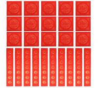 Healeved Red Xuan Paper DIY Couplet Paper Set Seven Character 28x160cm 5 Pairs 20 Square Fu Character Sheets Suitable for Spring Festival Decorations