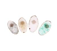 Healeved Resin Agate Nail Art Mixing Palette 4pcs Set with Green, White, Black Marble Plates for Manicure Polish Display and DIY Nail Painting Tools