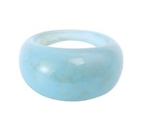 Healeved Resin Ring Vintage Fashion Ring Blue Free Size Lightweight Comfortable Skin Touch for Daily Life and Travel Finger Jewelry