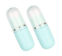 Healeved Retractable Mini Blush Brush Makeup Brush Set 2pcs Sky-blue Capsule Design Portable for Travel Pressed Powder Face Powder Makeup