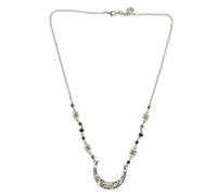 Healeved Retro Boho Moon Crescent Head Chain Jewelry Crystal Beads Vintage Celestial Circlet Headband for Women Wedding Festival Halloween Accessories