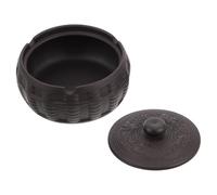 Healeved Retro Ceramic Ashtray with Lid for Smokers, Windproof and Easy to Clean, Suitable for Home and Outdoor Patio Use, Featuring Traditional Yixing Clay Craft and Vintage Artistic