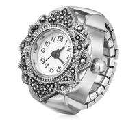 Healeved Retro Octagonal Finger Watch for Women and Men with Quartz Movement, Alloy Silver Case, Precise Time Keeping, Easy to Put and Take, Stylish Casual Design, Gift