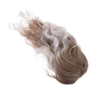 Healeved Retro Ombre Long Wavy Mullet Wig for Men and Women, Beige Curly Hair with Secure Hold, for 70s and 80s Themed Parties and Rocker Style Festivals