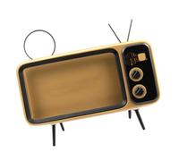 Healeved Retro Tv Style Mobile Phone Holder Stand with Coffee Plastic Material and Mobile Phone Support for Study Room and Living Room Use Practical and Creative for Content Creation