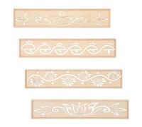 Healeved Reusable Floral Vine and Scroll Painting Stencil Template for Craft Projects, Made of Sturdy Wood Beige Colour, for Creative Graffiti and Decorative Border Spray Painting