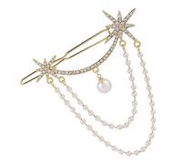 Healeved Rhinestone Chain Clip Hairpiece Elegant Women Hair Clip Tassel Hairpin for Girls Fashion Hair Accessory for Party