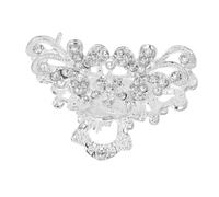 Healeved Rhinestone Hairpin Elegant Flower Shape Accessories for Wedding Bridesmaid Mini Sparkle Clips Metal Hair Barrettes Daily Party Styling