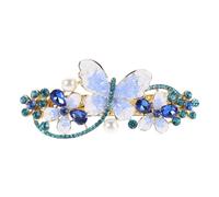 Healeved Rhinestone Spring Hair Barrette Sparkly Butterfly Flower Ponytail Holder Clip for Women Comfortable Design for Weddings Parties and Everyday Wear Dazzling Hair Accessories